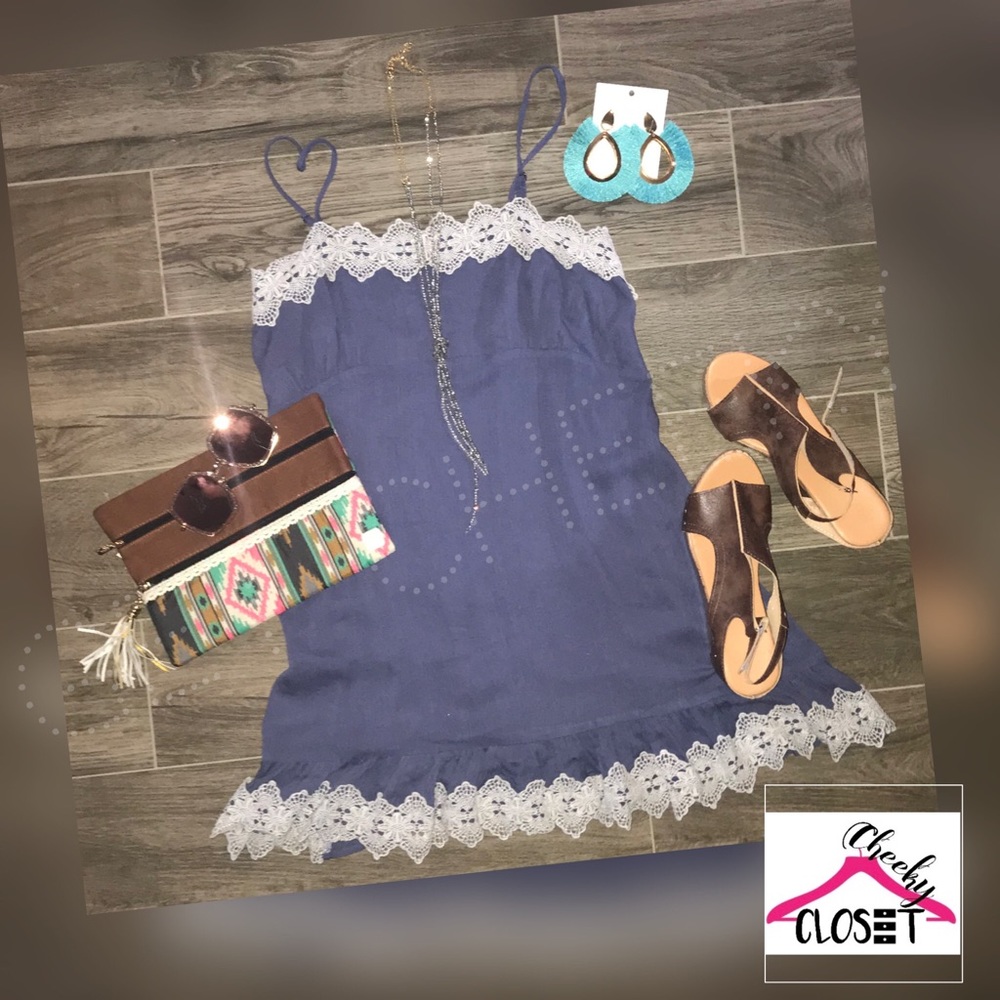 UMGEE Lace Trim Detailed Dress w Spaghetti Straps